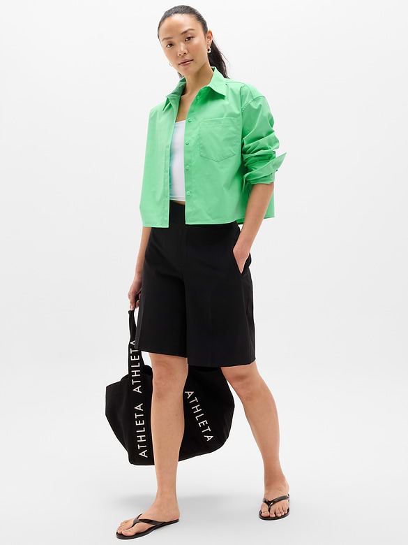 Midday Cropped Poplin Shirt