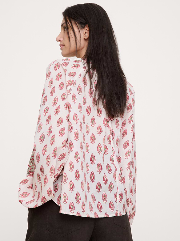 Lightweight Cotton Split-Neck Top