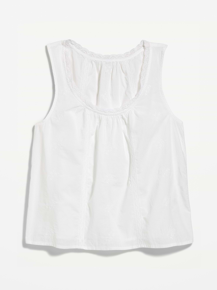Image number 5 showing, Ruffle-Trim Embroidered Tank Top