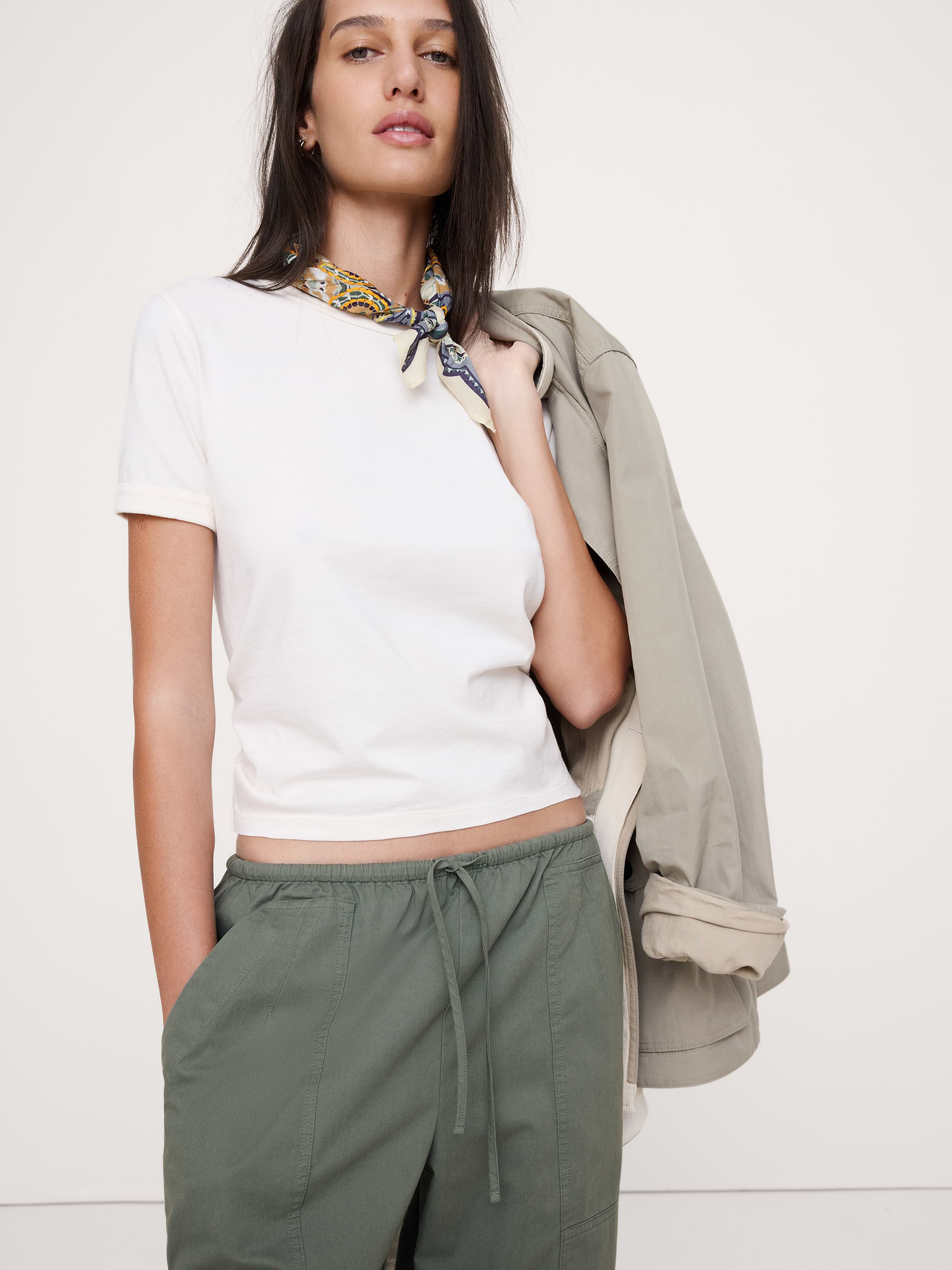 Image number 4 showing, Cotton Poplin Barrel Pull-On Pant