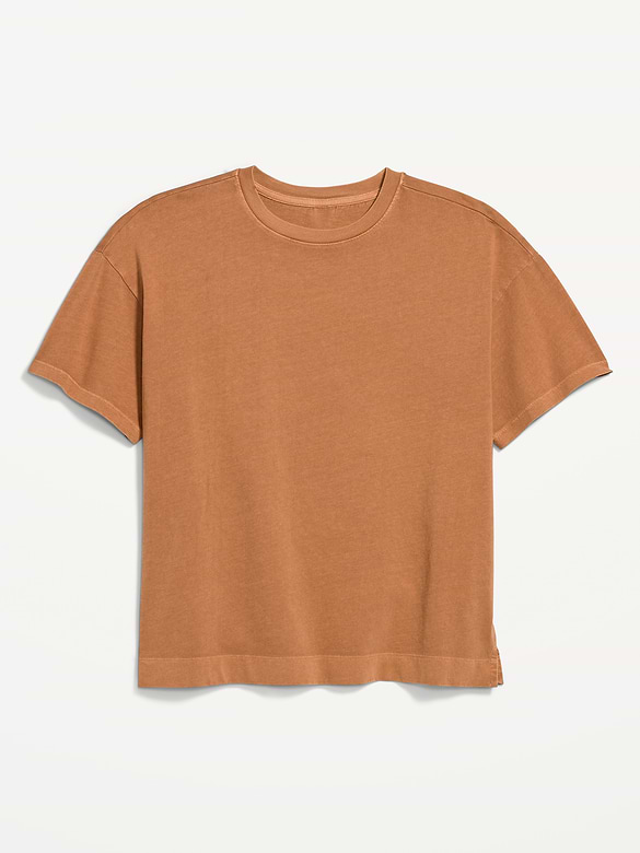 T-shirt ras du cou rétro pour femme