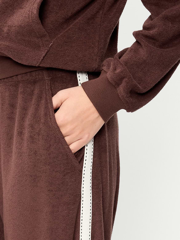 Mid-Rise Terry Cloth Harem Pants