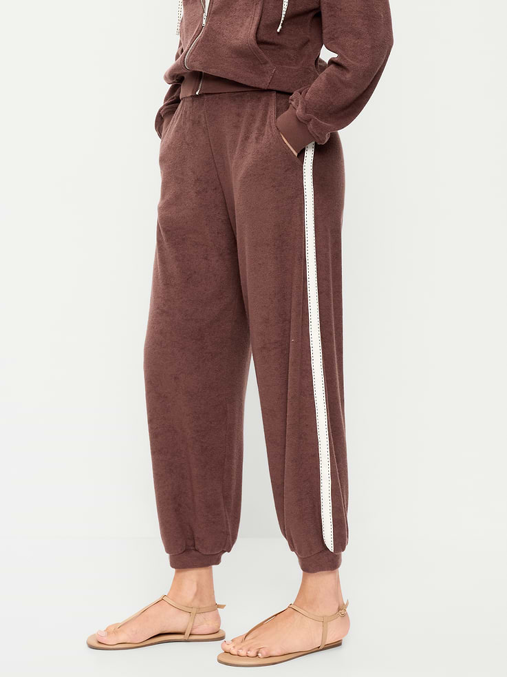 Image number 2 showing, Mid-Rise Terry Cloth Harem Pants