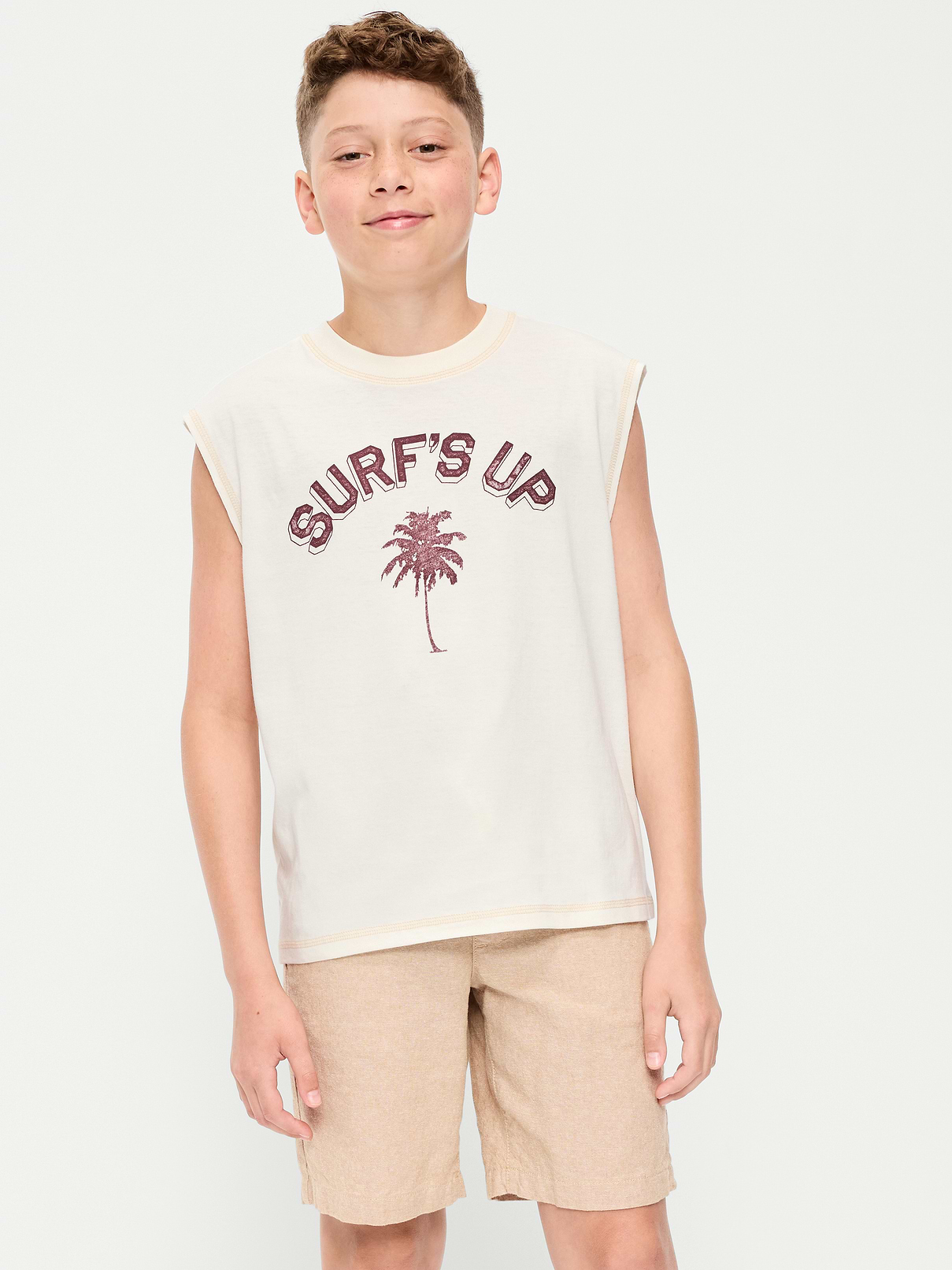 Image number 1 showing, Boxy Muscle Tank Top for Boys