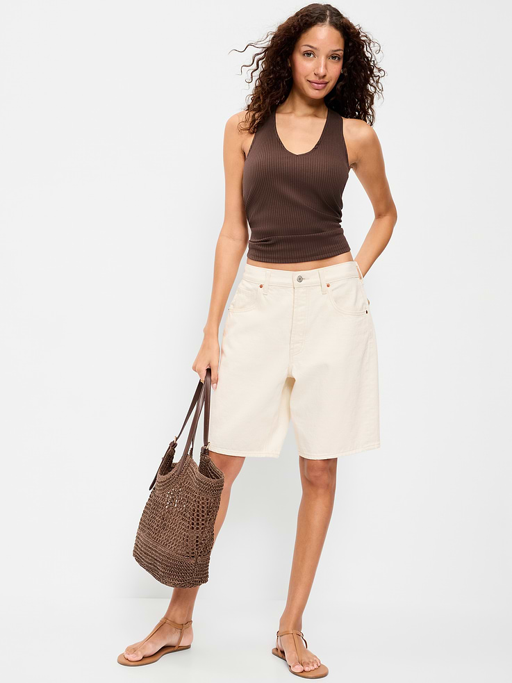 Image number 3 showing, Ribbed Loop-Back Halter Top