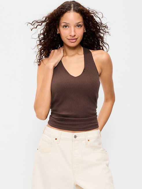 Ribbed Ribbed Loop-Back Halter Top on clearance at Old Navy — 25% off
