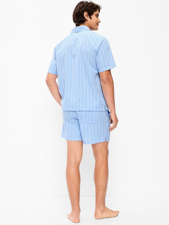 Poplin Pajama Shorts Set