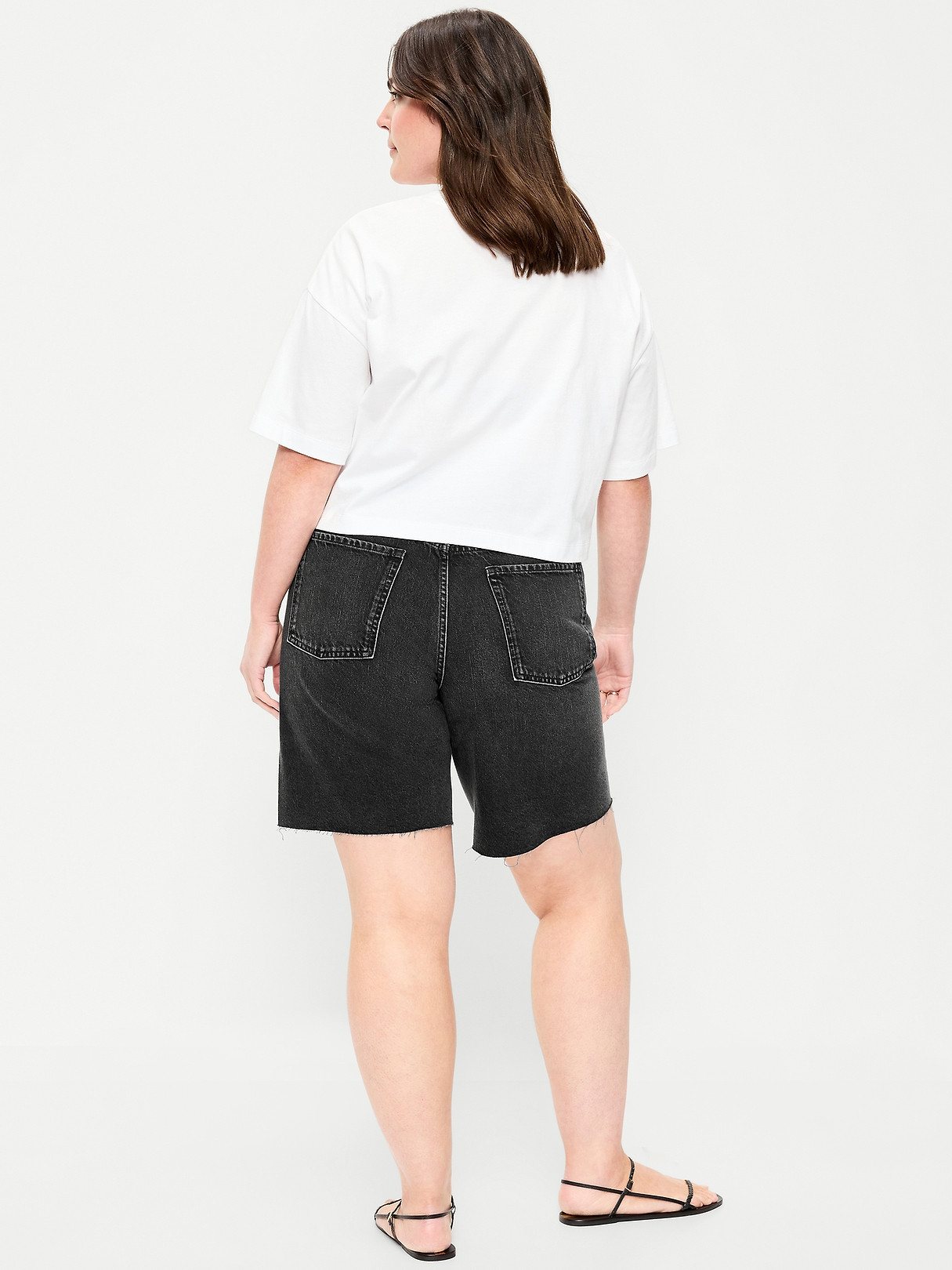 Mid-Rise Baggy Jean Shorts -- 9-inch inseam | Old Navy