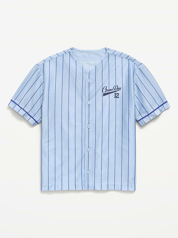 Oversized Mesh Baseball Shirt for Boys