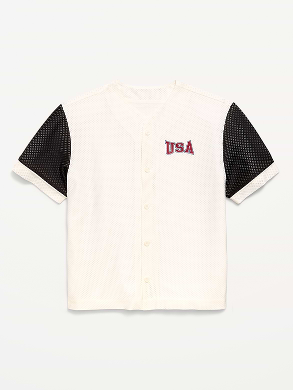 Oversized Mesh Baseball Shirt for Boys