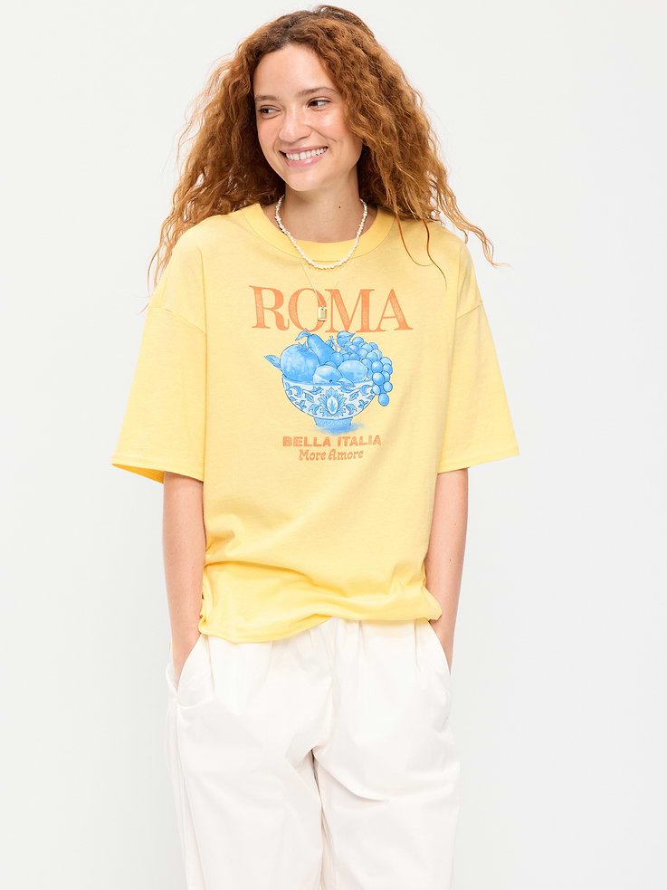Image number 1 showing, Short-Sleeve Loose Graphic T-Shirt