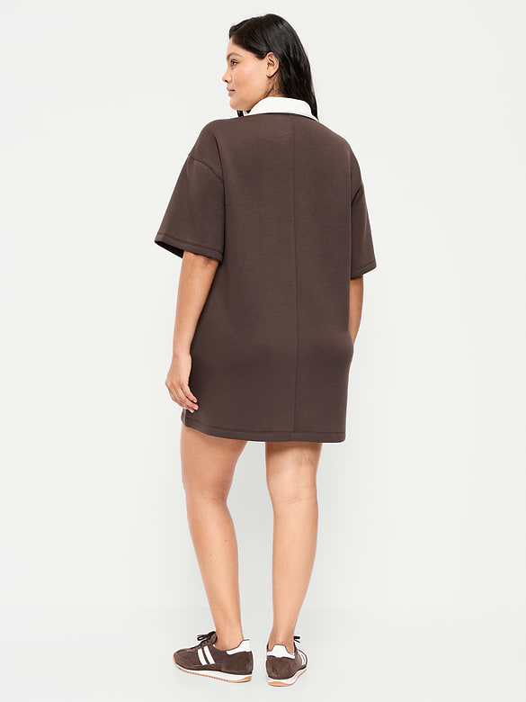 Bounce Fleece Short-Sleeve Polo Dress