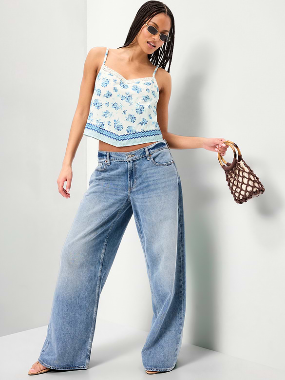 Lace-Trim Scarf Tank Top