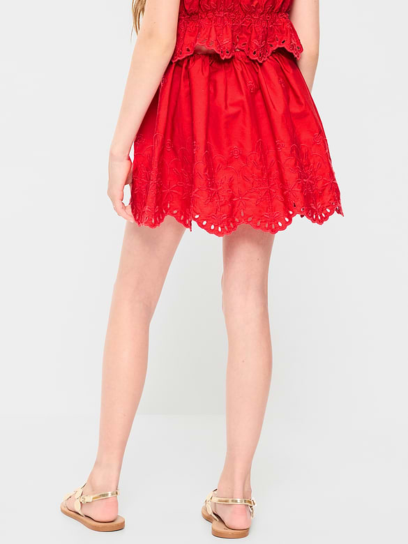 Eyelet-Trim Skirt for Girls
