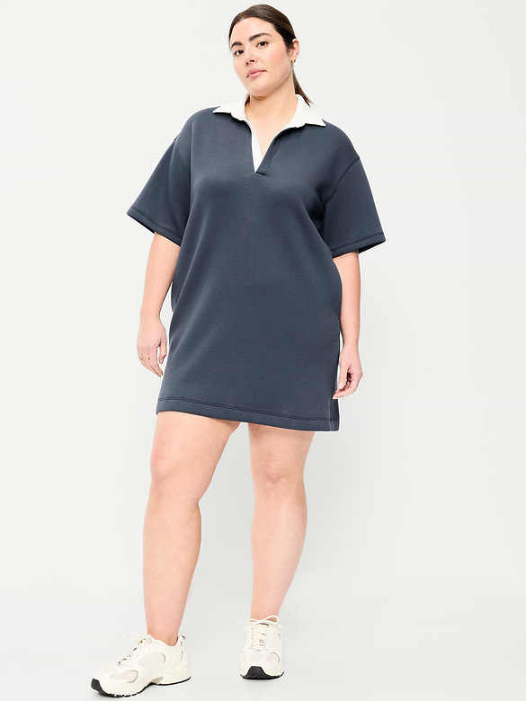 Bounce Fleece Short-Sleeve Polo Dress