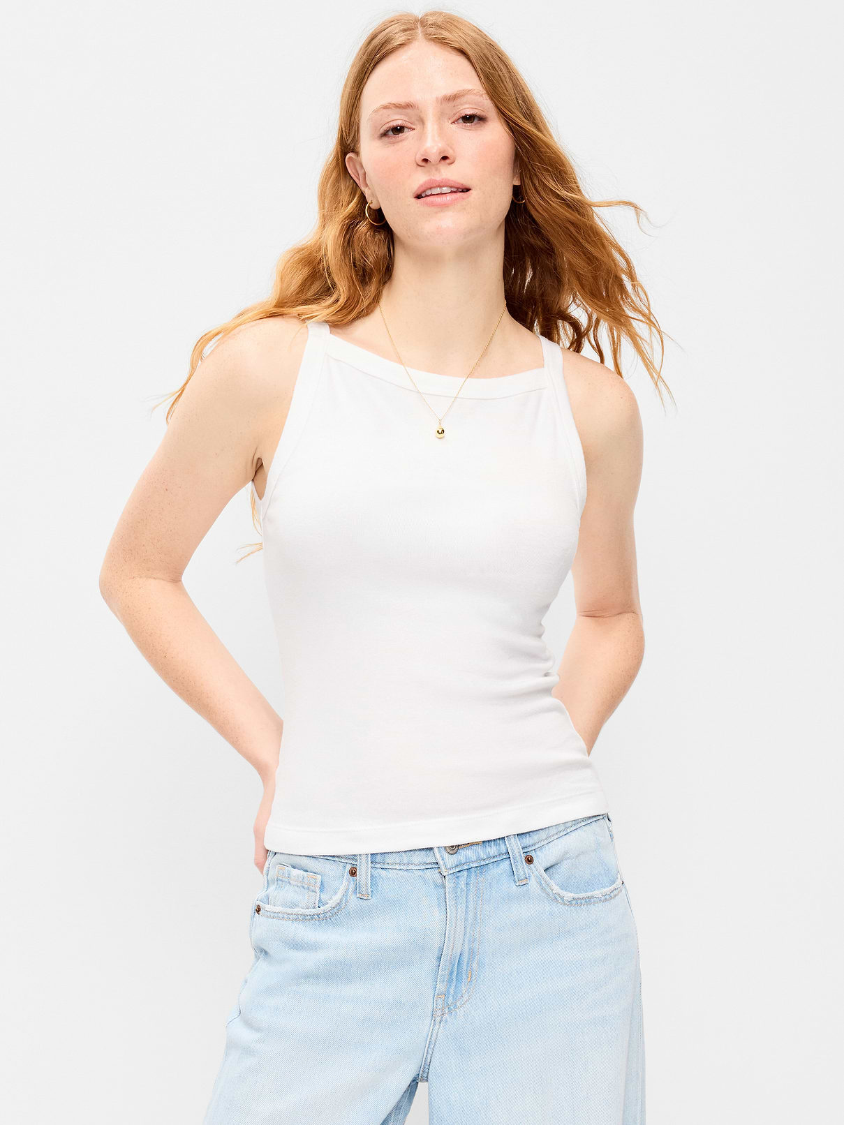 Snug Apron-Neck Tank Top | Old Navy
