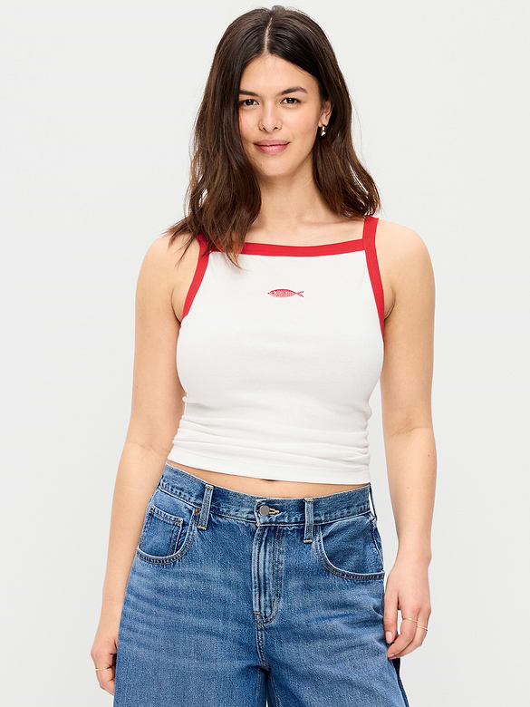 Camisole ajustée à encolure tablier.