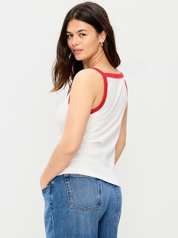Camisole ajustée à encolure tablier.