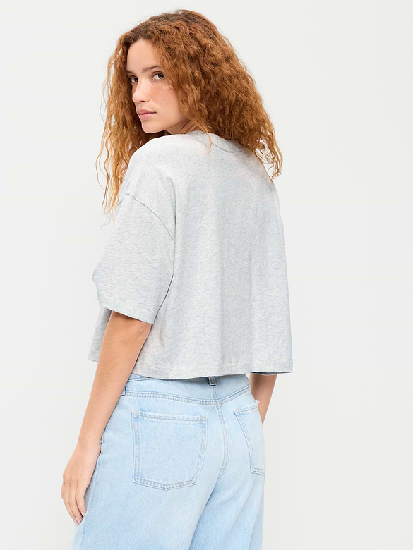 Vintage Crew-Neck Cropped T-Shirt