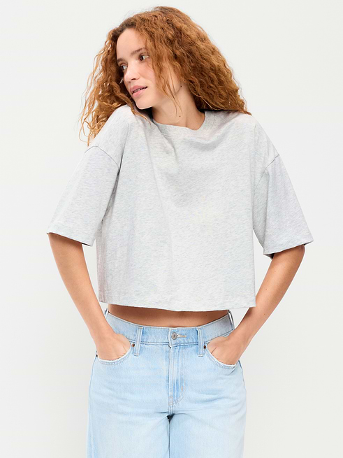 Vintage Vintage Crew-Neck Cropped T-Shirt on clearance at Old Navy — 40% off