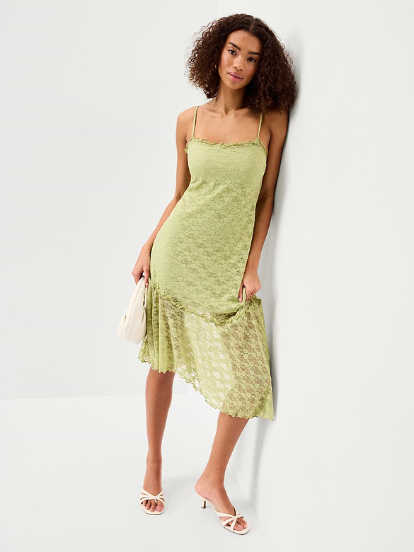Fit & Flare Lace Midi Dress