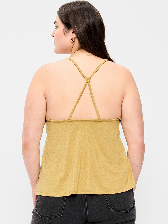 Camisole trapèze scintillante à bretelles au dos