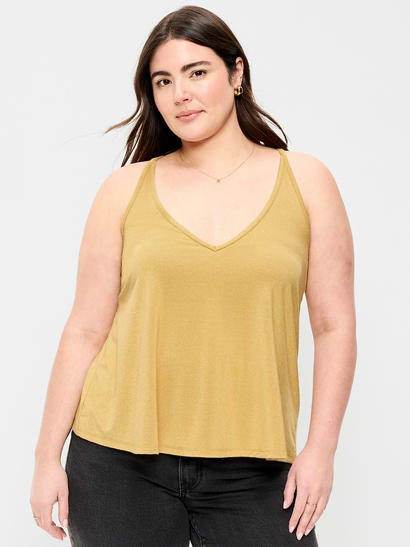 Camisole trapèze scintillante à bretelles au dos