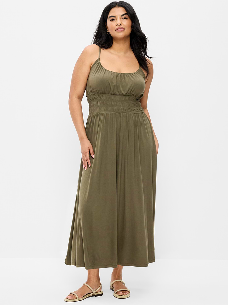 Image number 7 showing, Fit & Flare Jersey Smocked-Waist Midi Dress