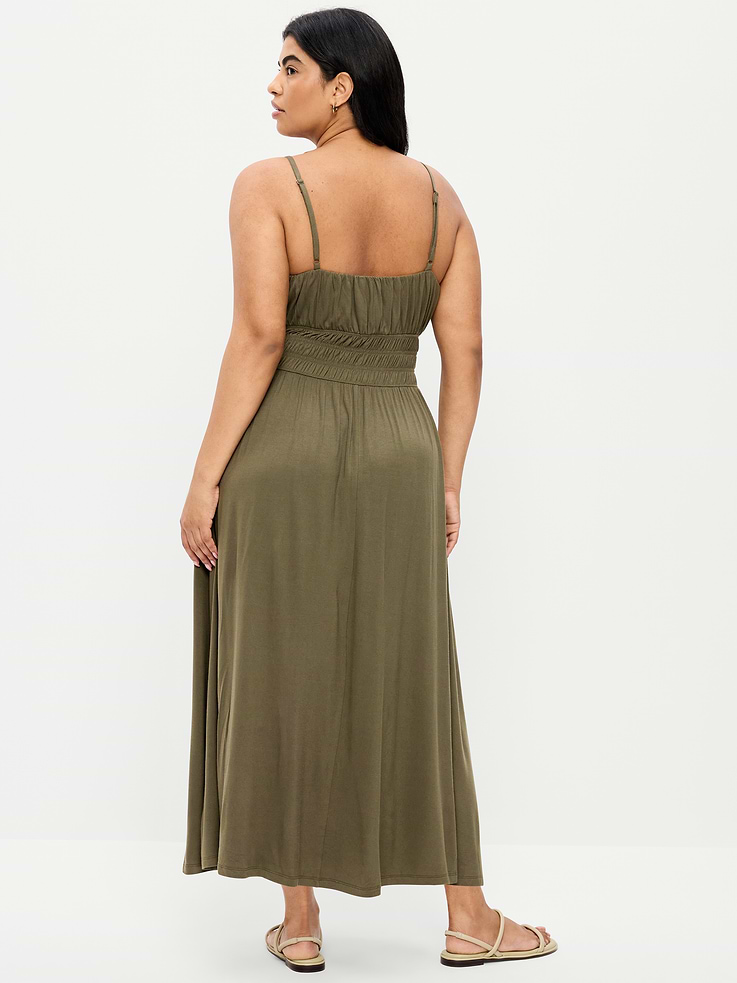 Image number 8 showing, Fit & Flare Jersey Smocked-Waist Midi Dress