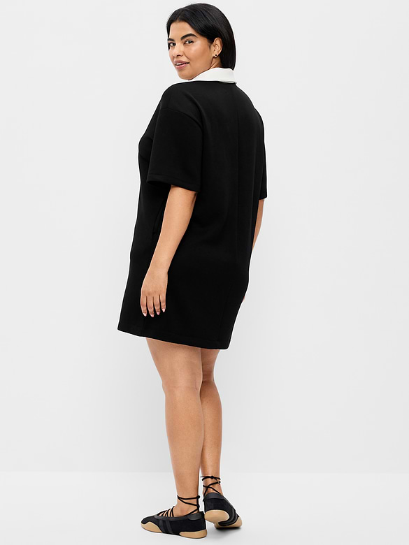 Robe polo à manches courtes en molleton raffiné