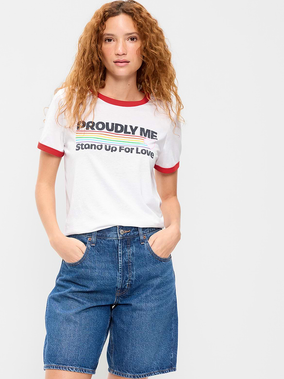 T-shirt passe-partout ras du cou à imprimé de la Fierté
