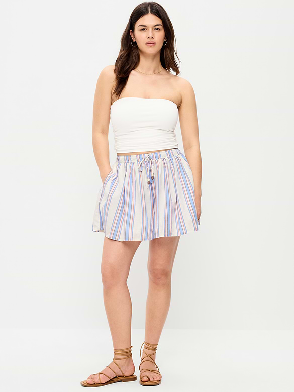 Jupe-short fluide à taille haute