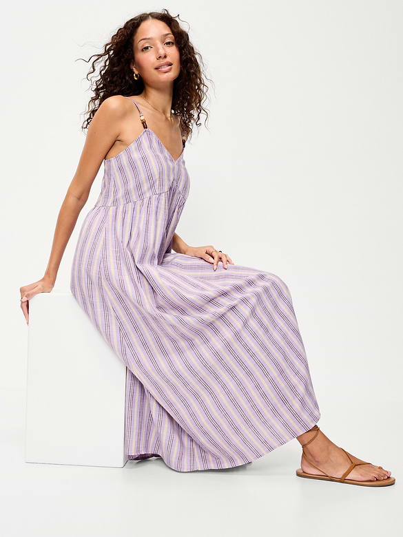 Sleeveless Beaded Boho Maxi Dress
