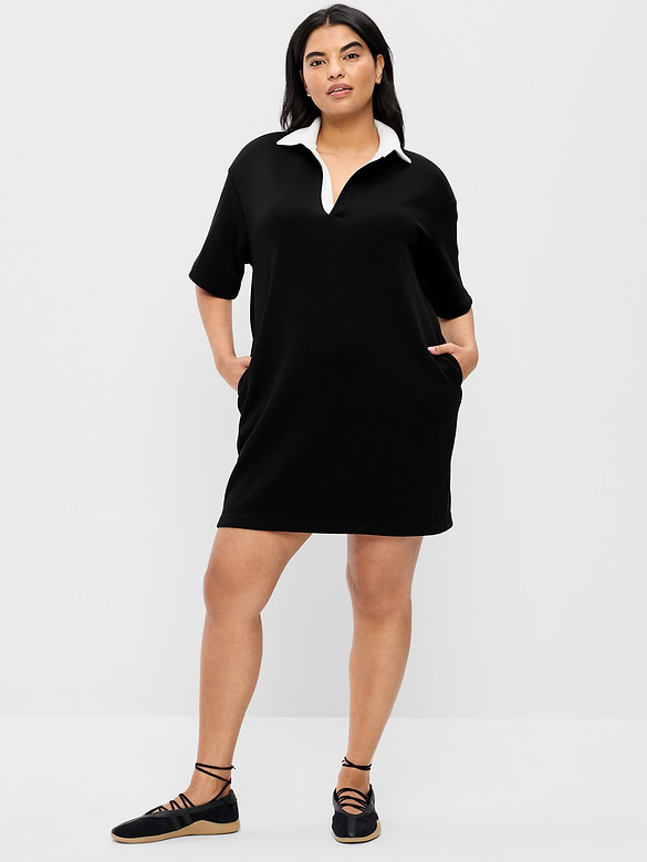Robe polo à manches courtes en molleton raffiné