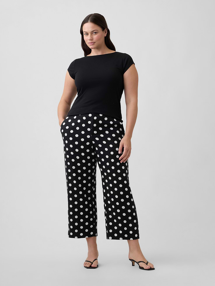 Image number 5 showing, High Rise Linen-Blend Straight Crop Pants