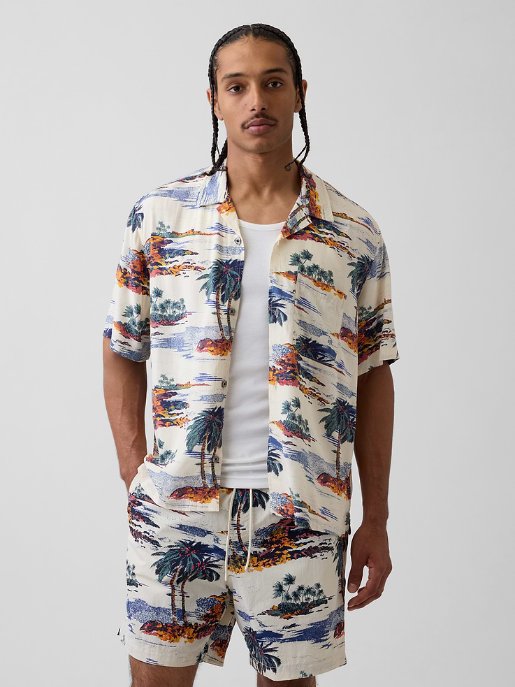 Image number 1 showing, Relaxed Camp Collar Shirt