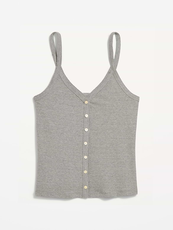 Button-Front Cami Tank Top
