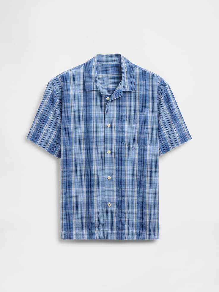 Image number 2 showing, Kids Textured Plaid Relaxed Vacay Shirt