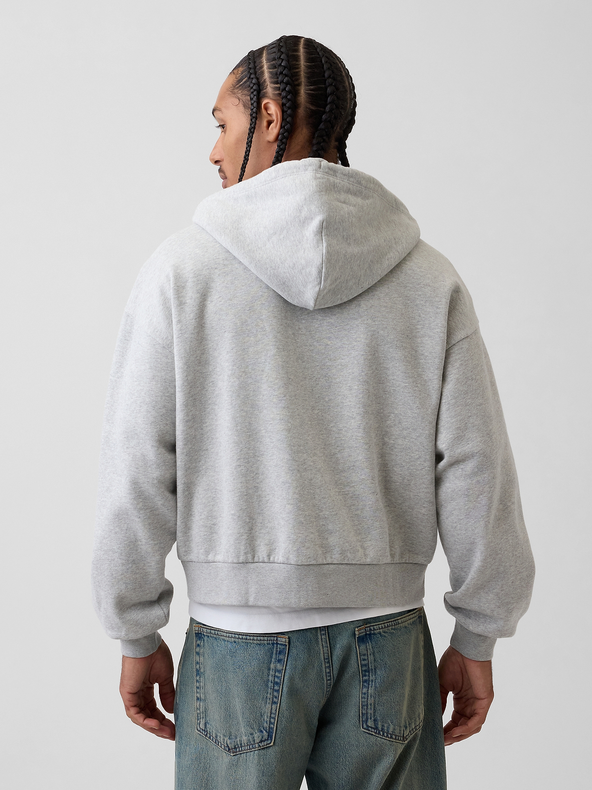 VintageSoft Oversized Crop Zip Hoodie | Gap