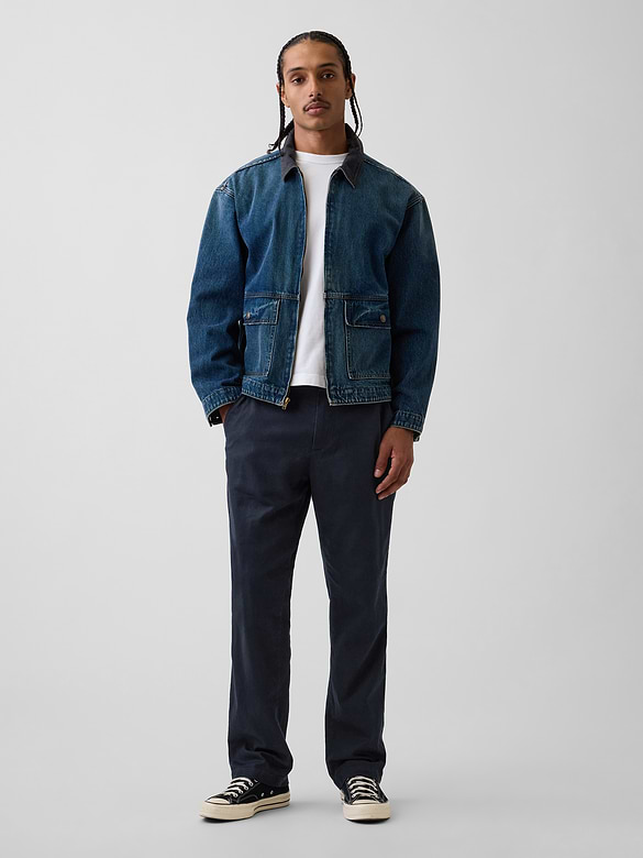 Linen-Cotton Relaxed Straight Trousers