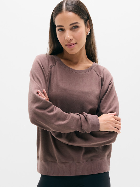 Airy Cotton Terry Crew Sweatshirt