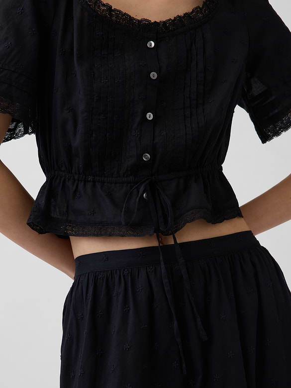 Lace-Trim Maxi Skirt