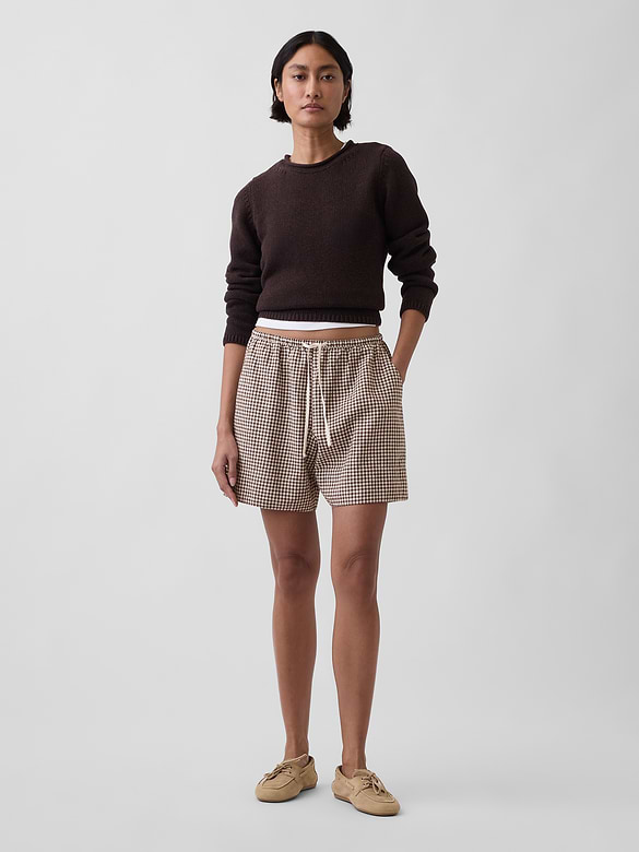 6" Linen-Blend Easy Shorts