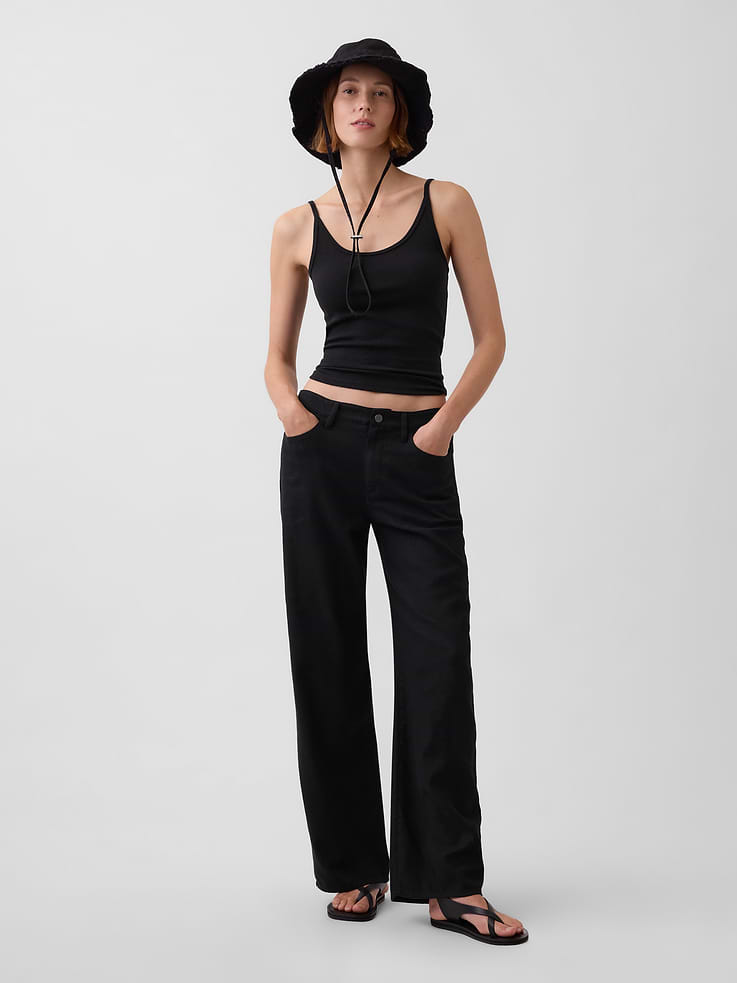 Image number 6 showing, Linen-Cotton Wide-Leg Pants