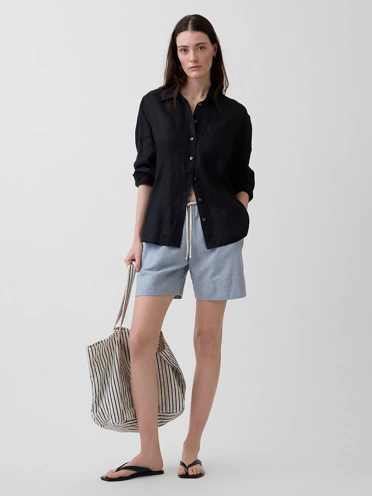 Image number 6 showing, 6" Linen-Blend Easy Shorts