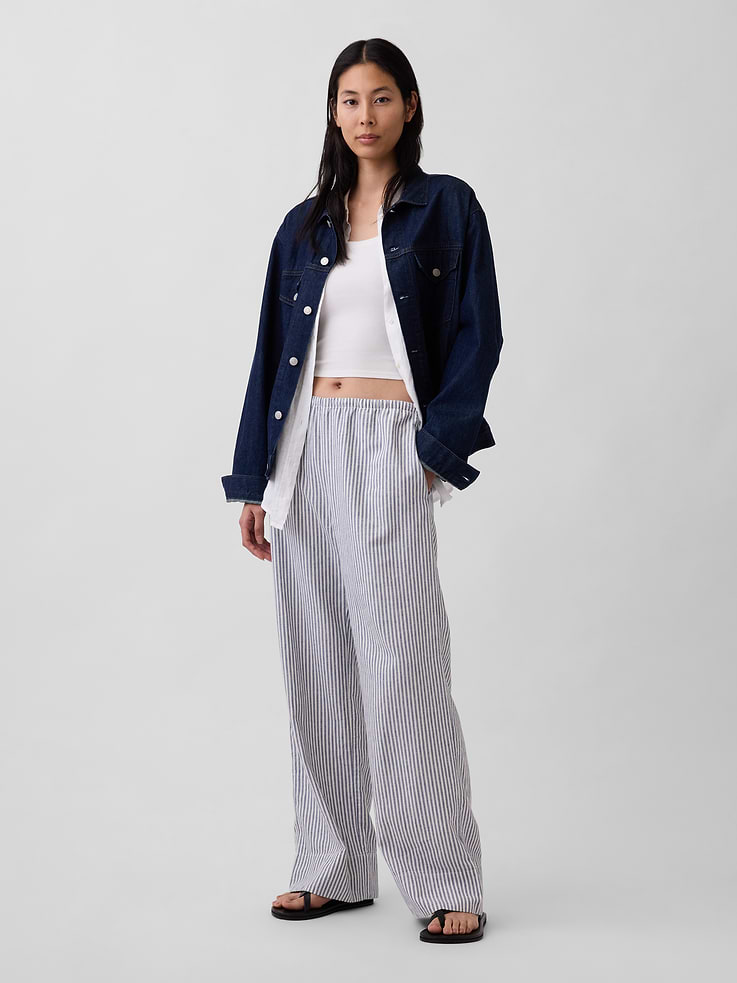 Image number 6 showing, Linen-Blend Easy Wide-Leg Pants