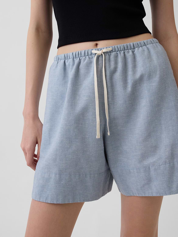 6" Linen-Blend Easy Shorts