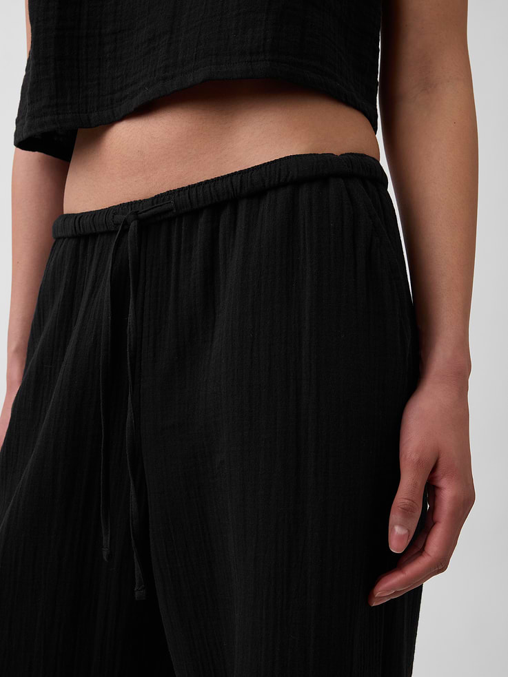 Image number 5 showing, Cotton Gauze Easy Split-Hem Pants