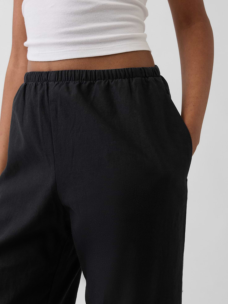 Image number 5 showing, Linen-Blend Easy Wide-Leg Pants