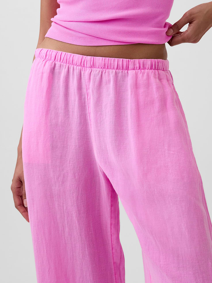 Image number 5 showing, Linen-Blend Easy Wide-Leg Pants